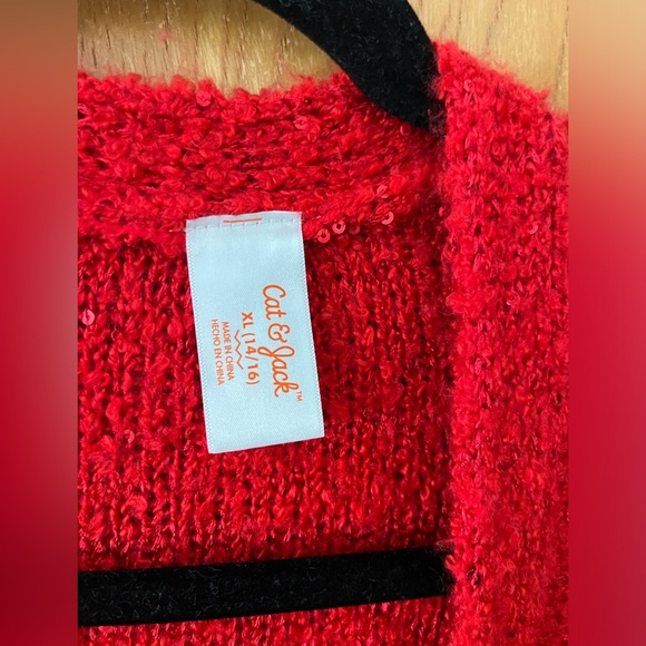 Cat and Jack sequin sparkle cardigan sweater XL 14/16 - Picture 3 of 6